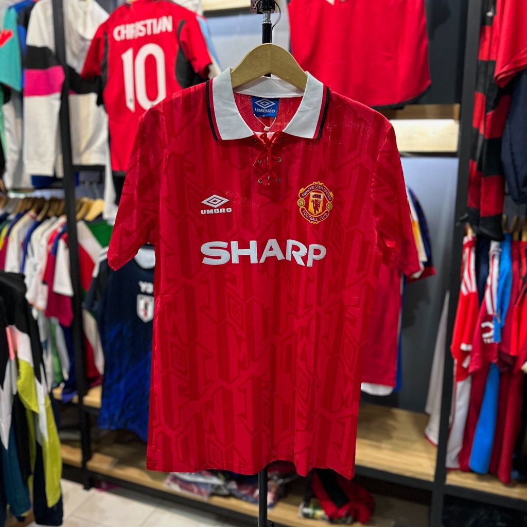 RETRO baju bola MU home 92/94 kerah tali best quality
