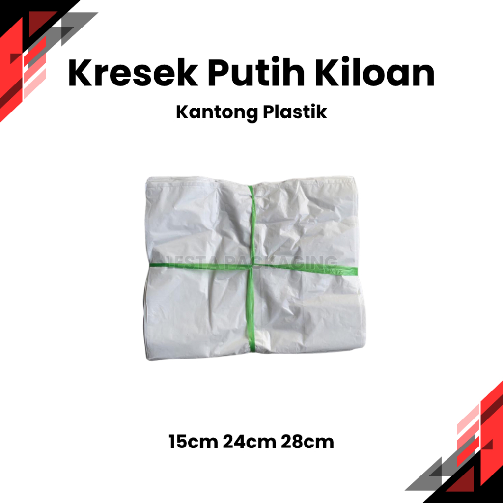 Kresek Kiloan Putih Susu 15cm 24cm 28cm isi 1kg