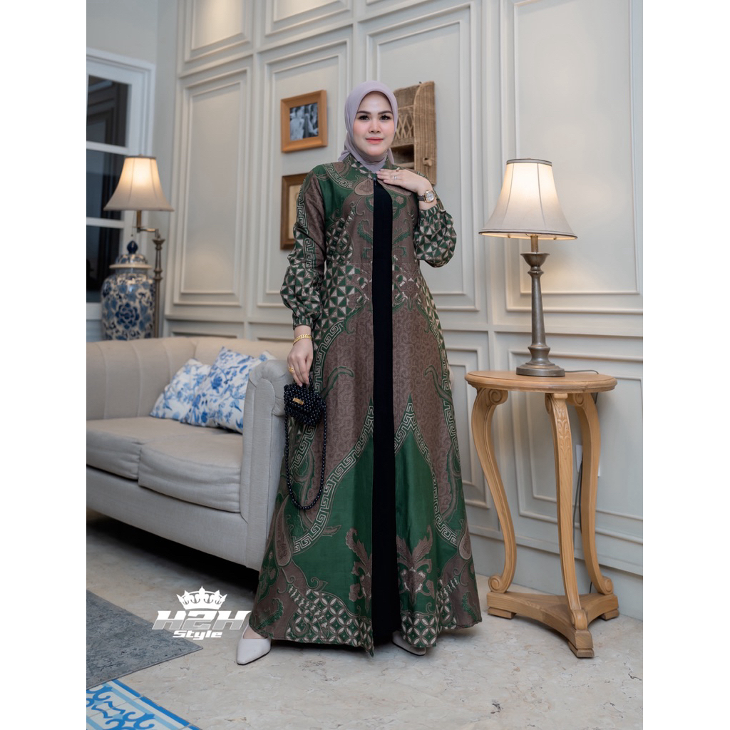 ( COD )Gamis Batik Katun Premium Kekinian-Gamis Batik Seragaman-Gamis Batik Pesta Terbaru-Gamis Bati