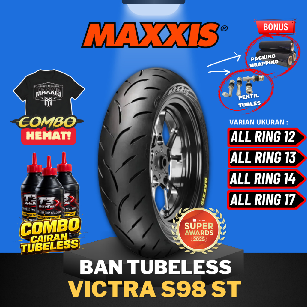 [READY COD] BAN MAXXIS VICTRA RING 12 / RING 13 / RING 14 TUBELESS (70/90 - 80/90 - 90/90 - 110/70 -