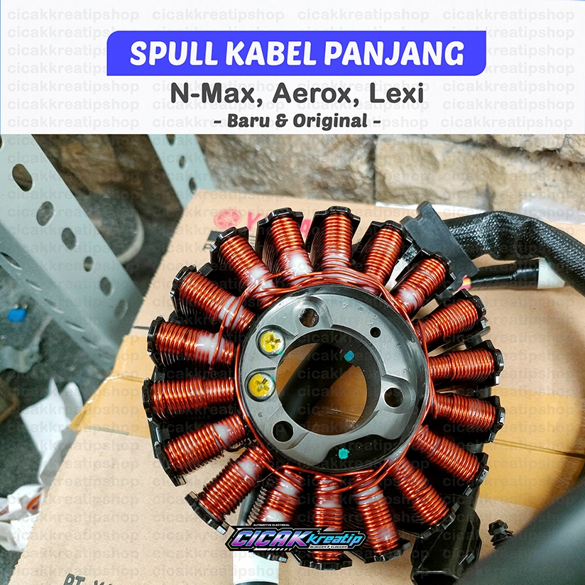 Spul Motor Aerox Nmax Lexi Model Terbaru Kabel Pajang Original (Kode: 99999-04498)