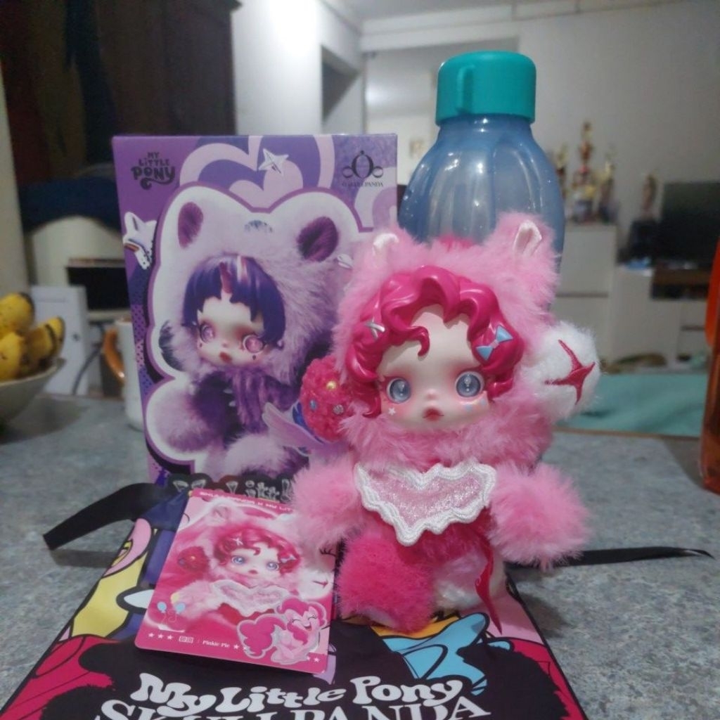 POP MART SKULLPANDA x My Little Pony Series Plush Doll Pendant Blind Box Pinkie Pie