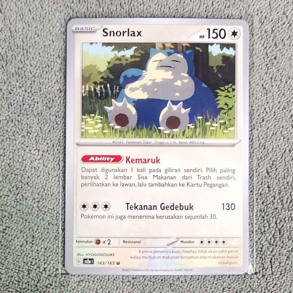 Snorlax Pokemon Card ID [Uncommon] - Original Sv2a TCG Kartu Indonesia Koleksi