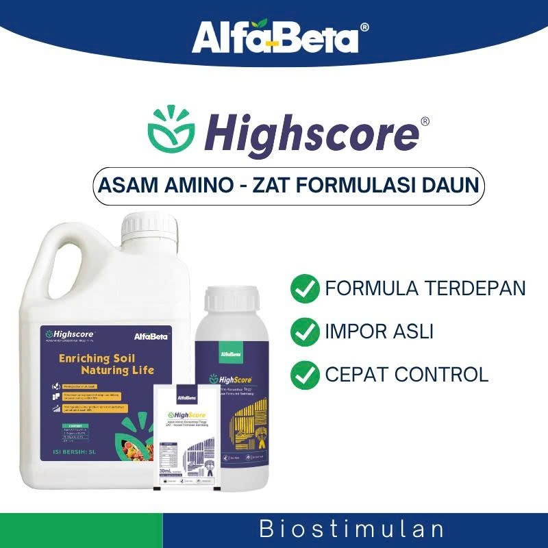 AlfaBeta Highscore Pupuk Asam Amino (250ML - 1 LITER) Perangsang Akar Buah Lebat Daun Hijau Zat Form