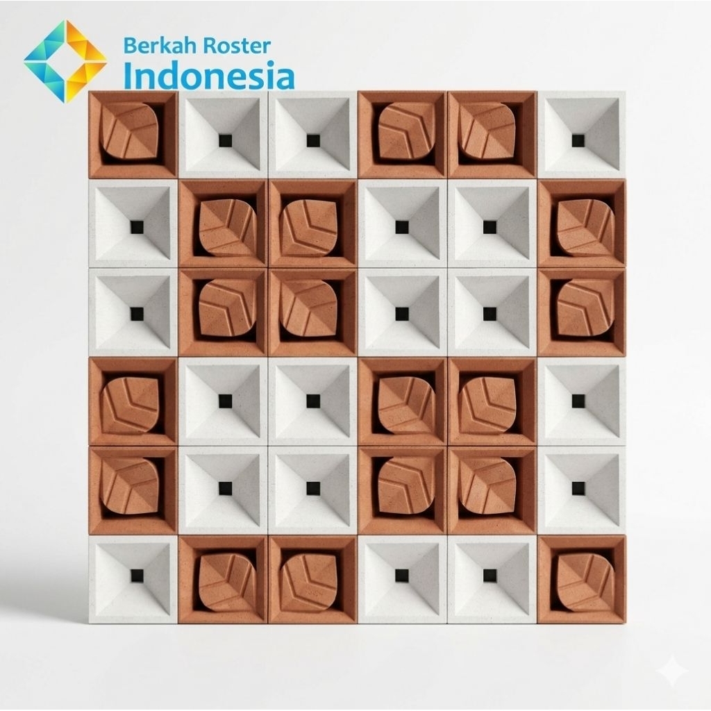 ROSTER BETON/ROSTER MINIMALIS/LOSTER BETON MOTIF CORONG DAUN