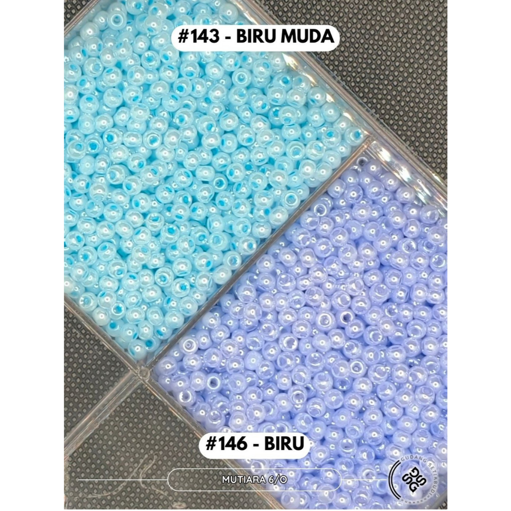 GS Ecer - Mutiara Biru 6/o - 4mm - Premium / 10 Gram
