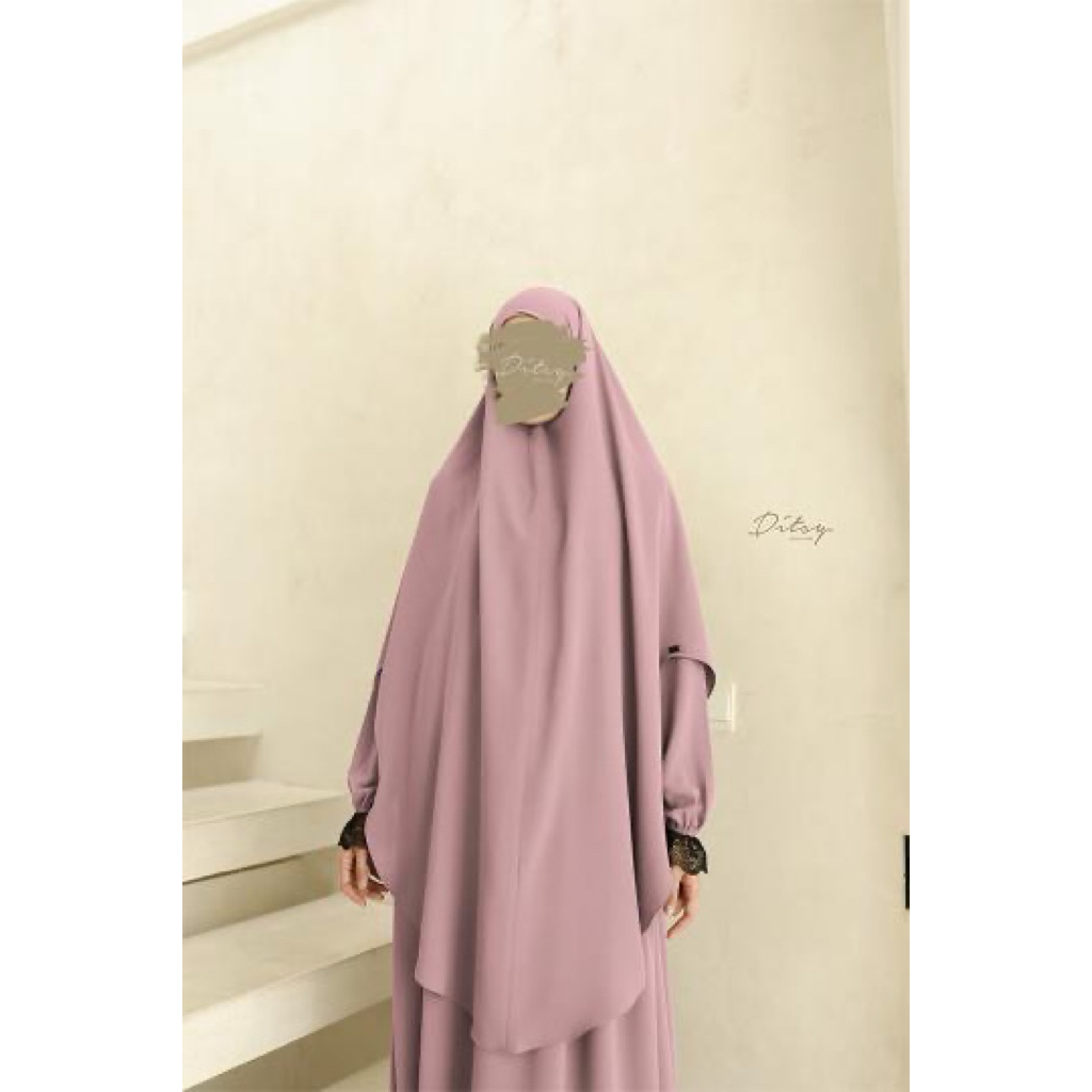 DITSY REJECT SALE - HAALA DUSTY PINK KHIMAR NONPED