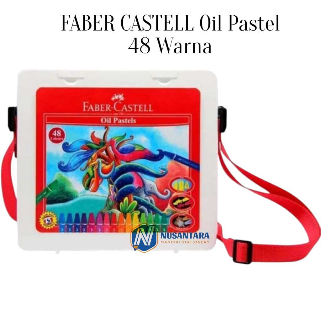 FABER CASTELL Krayon Minyak Hexagonal Oil Pastel isi 48 warna 100% ORIGINAL