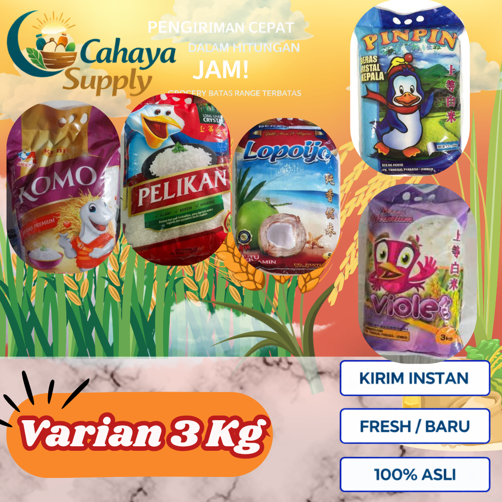 Aneka Beras Premium 3kg - Berkualitas Tinggi PENGIRIMAN DARI SURABAYA
