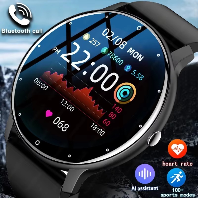 BESTPROMO LIGE Smartwatch Jam Tangan Pintar Pelacak Kebugaran Tahan Air Layar Sentuh Penuh Detak