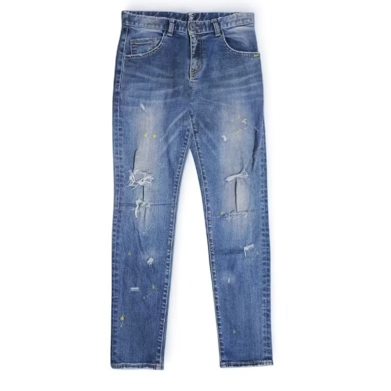 Celana ripped jeans blue wash second original