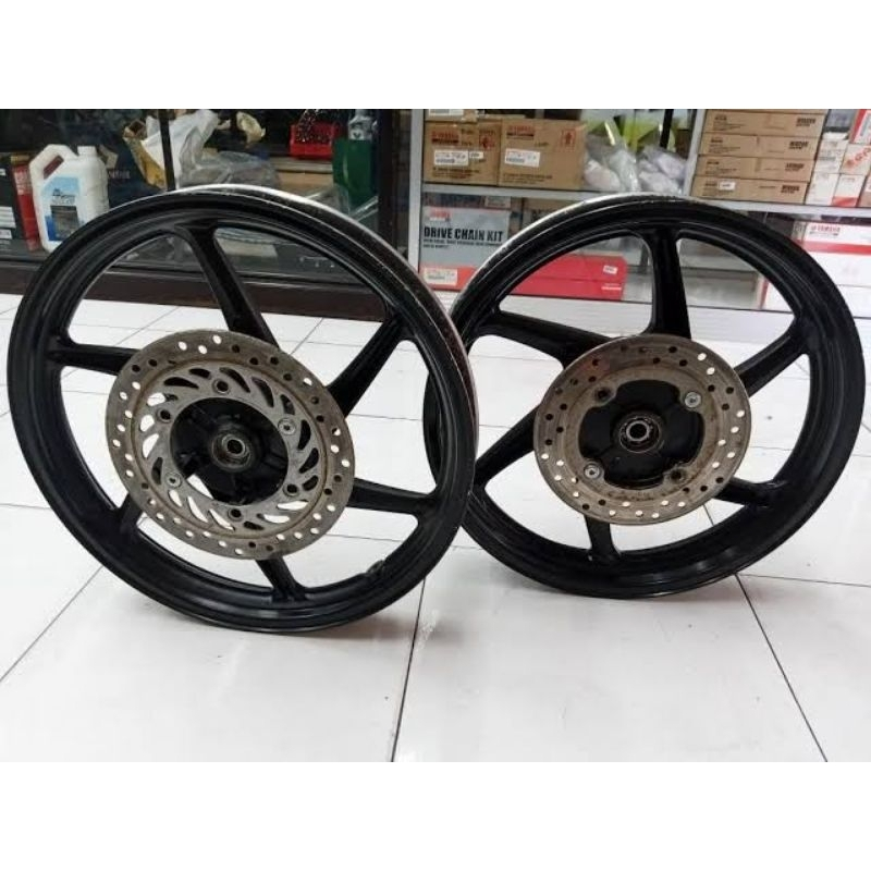 velg megapro mono original set depan belakang full set piringan