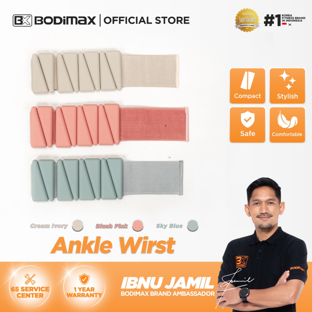 BODIMAX ANKLE WRIST BANGLES / Gelang Pemberat 1 set 2kg / Alat Pemberat Tangan Kaki / Wrist Ankle We