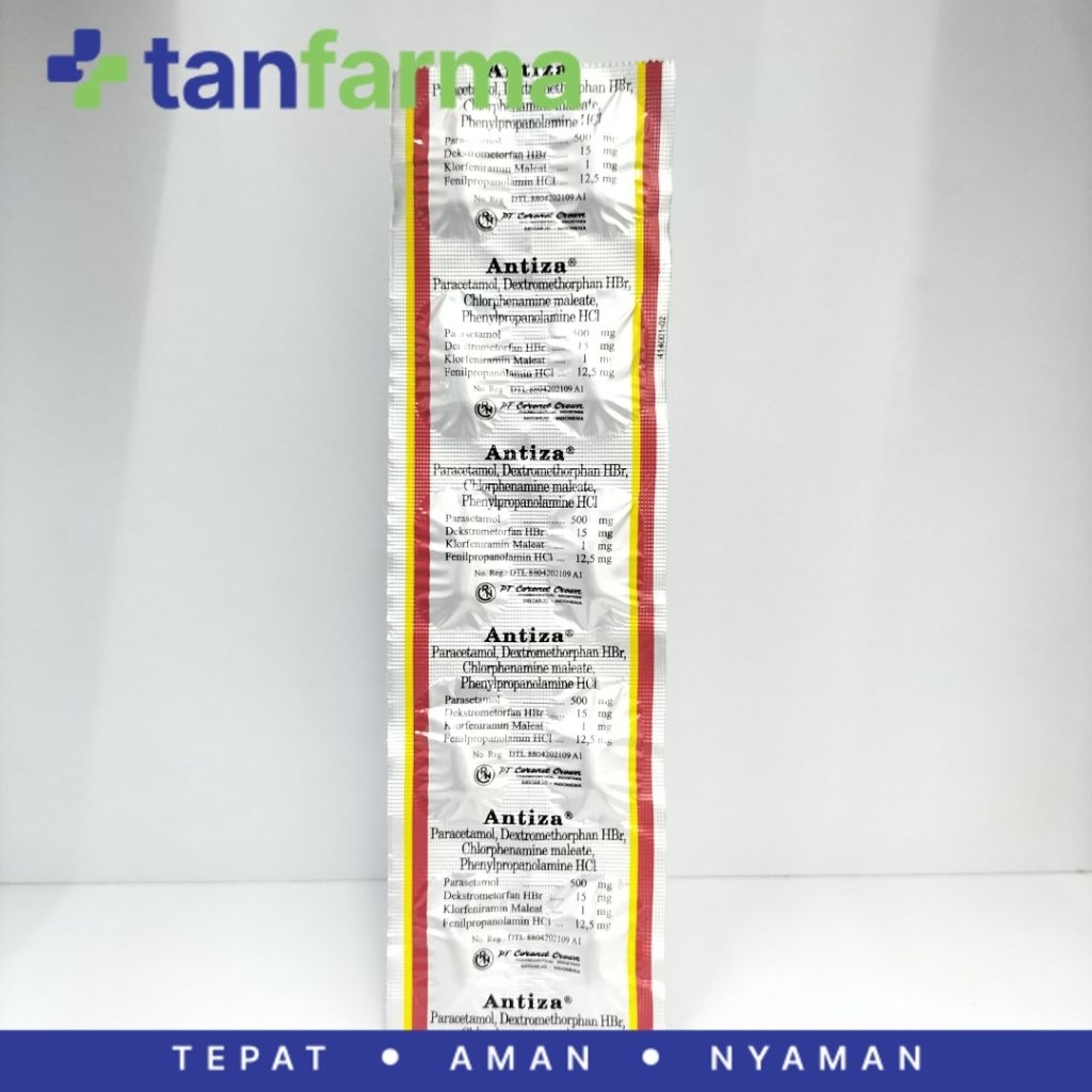 Antiza Kaplet Obat Batuk Kering Flu Pilek Demam Sakit Kepala