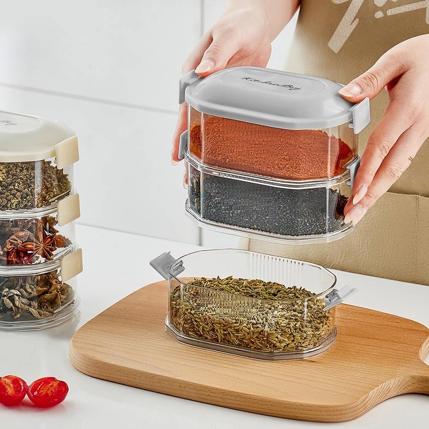 Toples Susun Bumbu Dapur Makanan Tempat Penyimpanan Bumbu Dapur 3 SUSUN