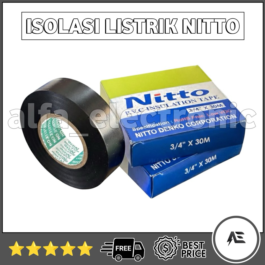 ISOLASI LISTRIK NITTO 3/4” x 30M ORIGINAL NITTO