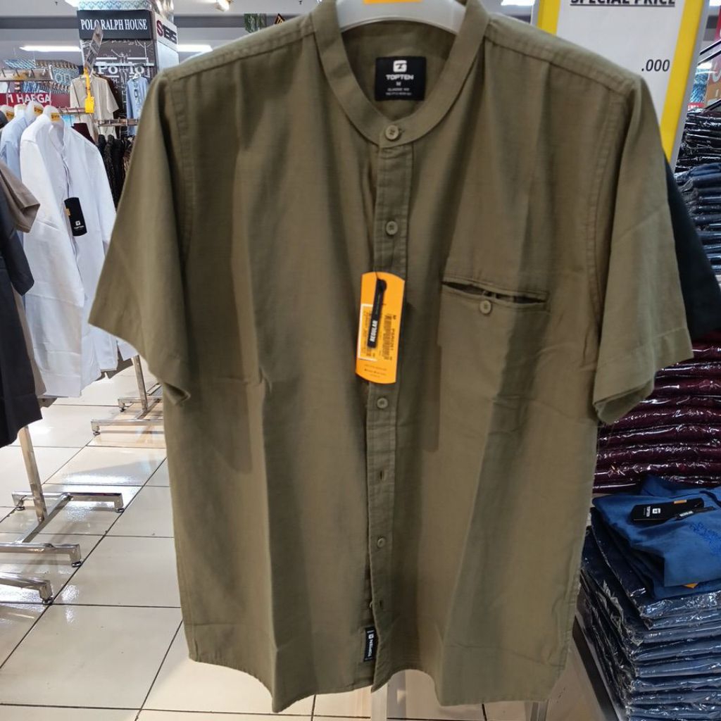 TOPTEN KEMEJA KOKO MOTIF DAN POLOSAN SIZE M-XL(chat dulu ya)