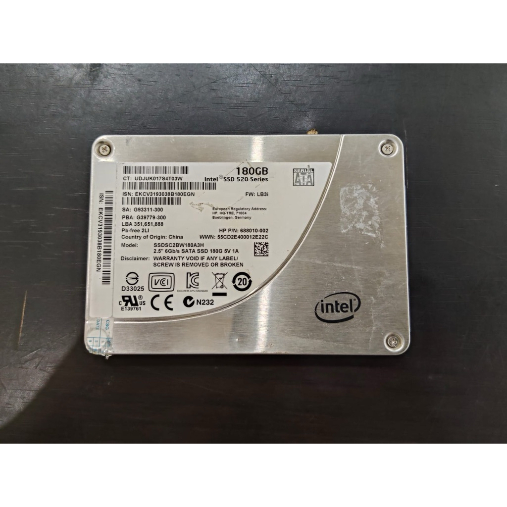 SSD SATA3 2,5” 180GB Merk Intel