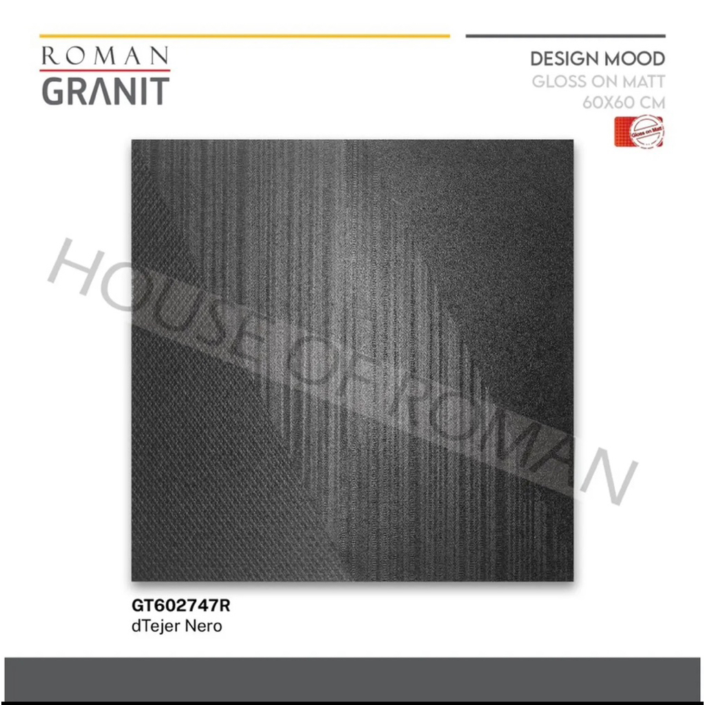Roman Granit 60x60 dTejer Nero GT602747R/Granit 60x60 Hitam/Roman Granit