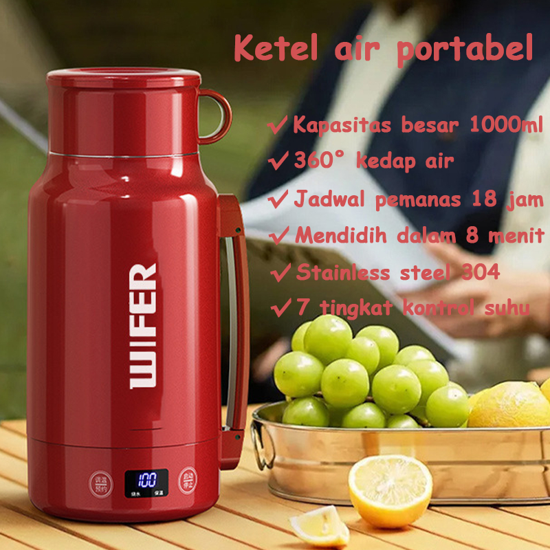 Pemanas Air Teko Listrik Portable Dengan Pemanas Mobil Electric Thermos 1000ml Gelas Termos Ibu dan 