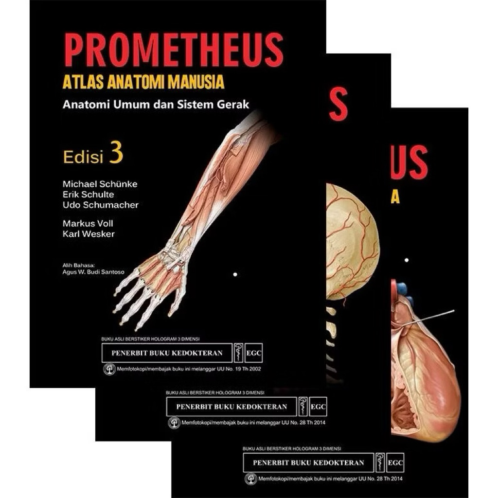 PROMETHEUS Atlas Anatomi Manusia Edisi 3/Paket 3 Buku Ori/ Kepala, Leher ,&Neuroanatomi-Organ Dalam-