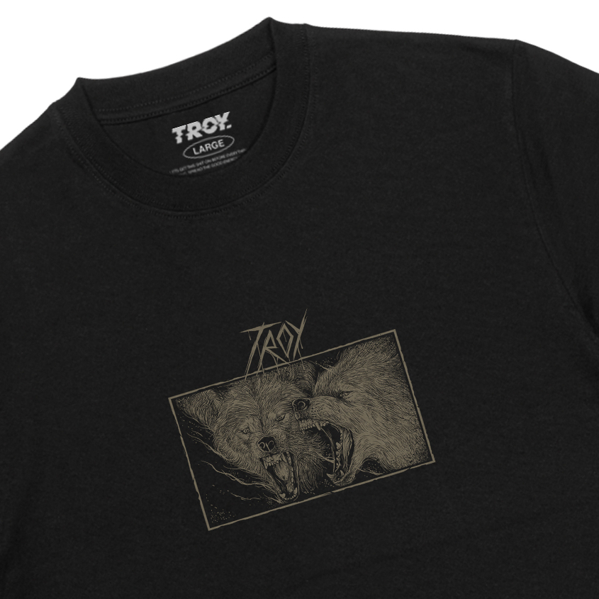 Troy Company Tshirt Black Grizzly Clash - Kaos Pria Hitam Lengan Pendek MTD 1984