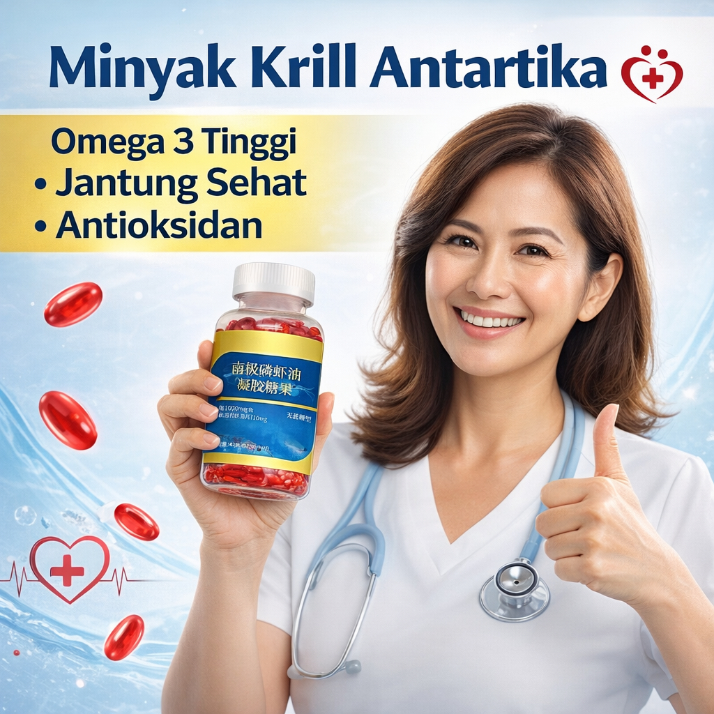 OOUWA Minyak Krill Antartika Asli / Permen Gel Minyak Krill Antartika / Minyak Krill Antartika / Ast