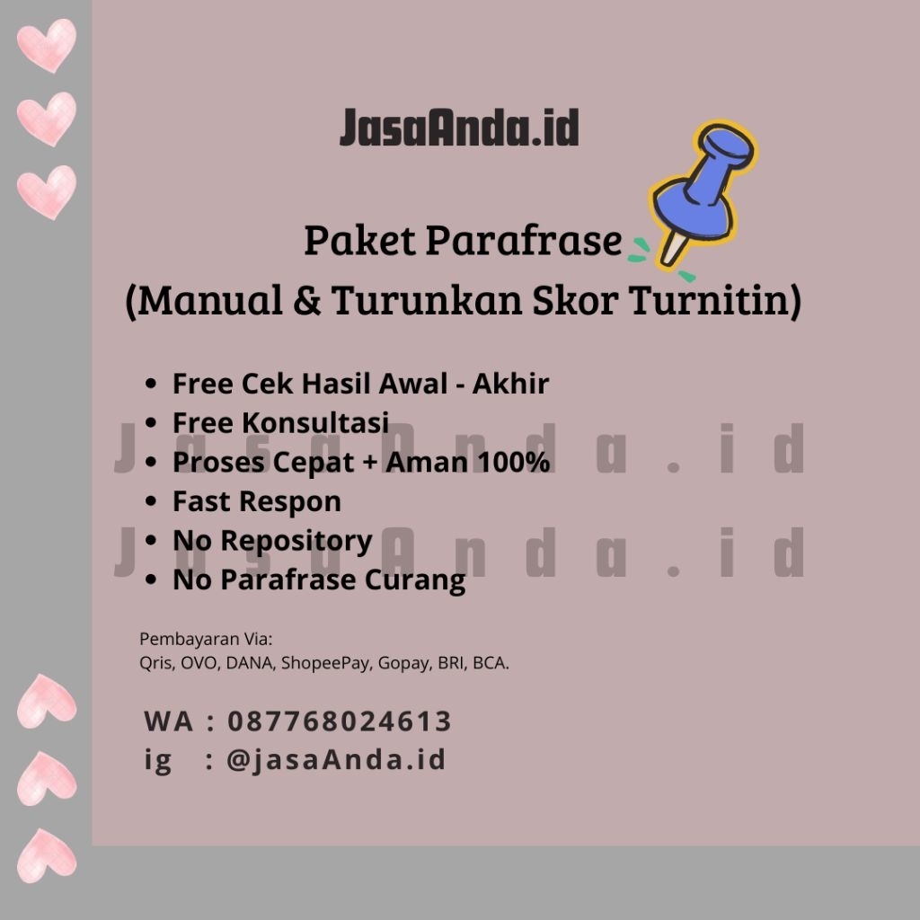 Jasa Parafrase (menurunkan skor Turnitin / Plagiasi)