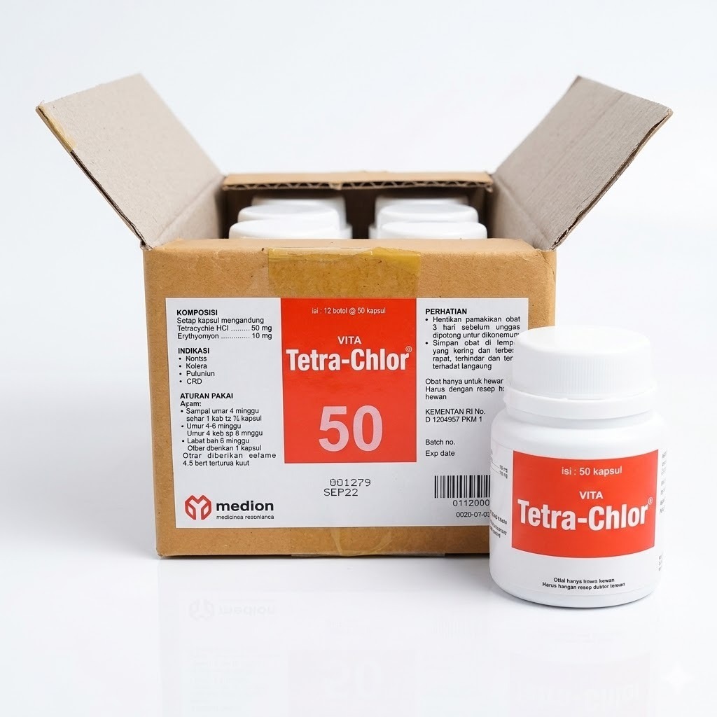 Vita Tetra Chlor 300 kapsul BOX isi 6 pcs medion