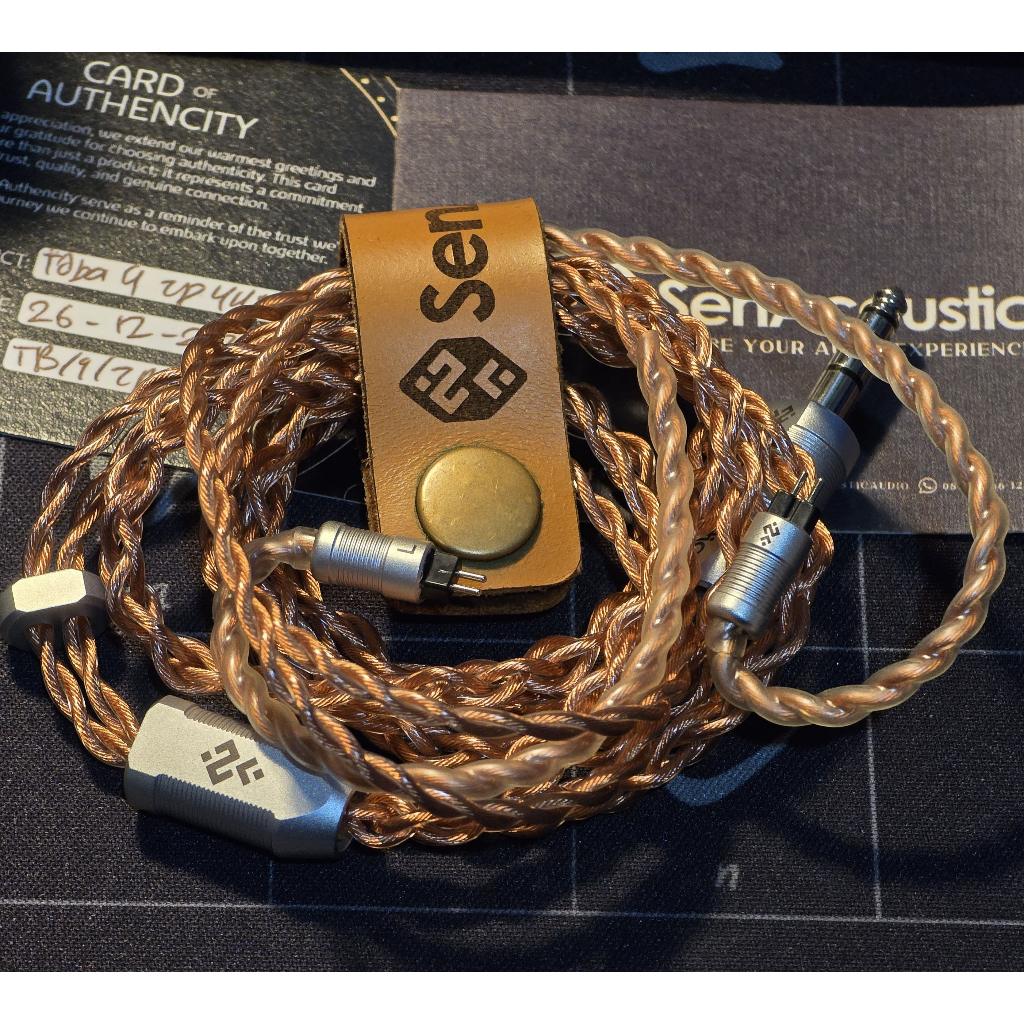 SenAcoustic Toba Pure Copper 4Braid 7n 2Pin Rhodium, 4.4mm Rhodium IEM Cable Secondhand