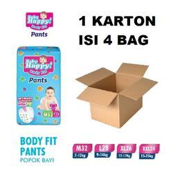 Baby Happy S38+2 M32 L28 XL26 XXL24 Kartonan isi 4 ball Pampers bayi