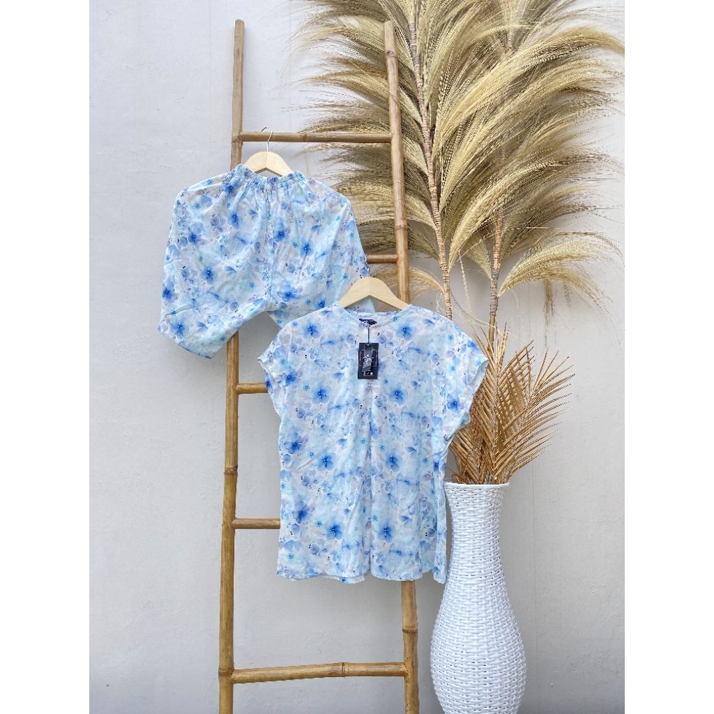 Annarafashion.id ONE SET JUMBO Lengan Pendek Celana Pendek Rayon Premium LD 120 - 140 CM