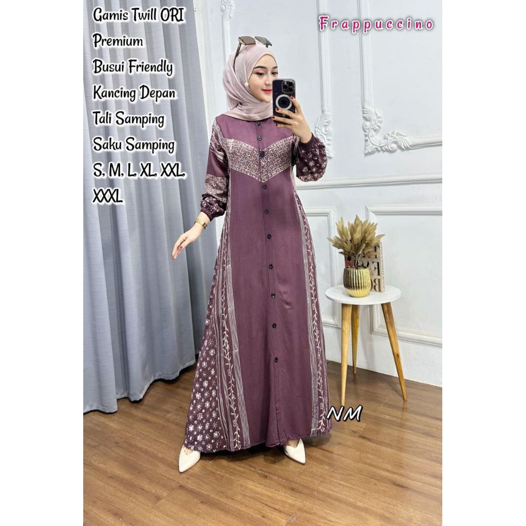GAMIS TWILL/GAMIS TWILL ORY/GAMIS BUSUI RESLETING/KANCING DEPAN/GAMIS TWILL ORY PEKALONGAN/GAMIS TWI