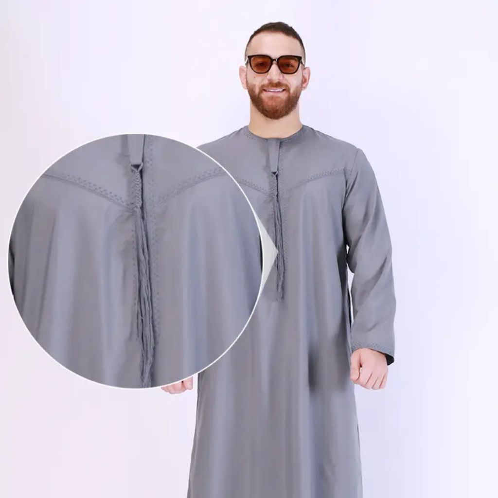 OMANI jubah Dewasa gamis Import jubah saudi lengan panjang tanpa kerah bahan bagus jubah oman