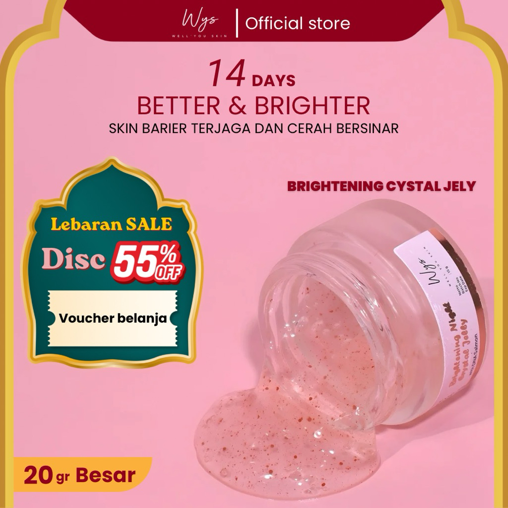 WYS - Paket Skincare Glowing Lengkap – Moisturizer 7x Ceramide + Glutathione & Night Crystal Jelly D