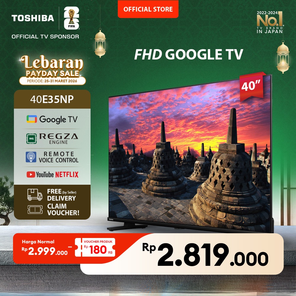 [KHUSUS SPAYLATER] [KHUSUS ONLINE] Toshiba TV 40" FHD Google TV - Regza Engine PQ Technology Dolby A