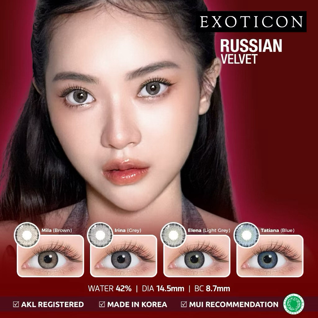 Exoticon - Russian Velvet - Softlens - Ukuran: Normal (Plano) & Minus -0.50 sd -6.00 - Soflen - Soft