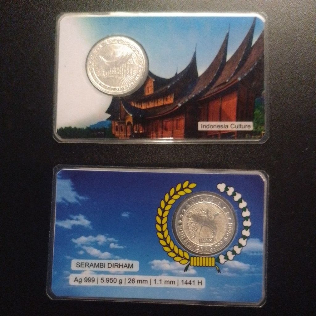 1 DIRHAM 2 DIRHAM SERAMBI DIRHAM BUKAN ANTAM WAKALA ISLAMIC MINT ROYAL MINT