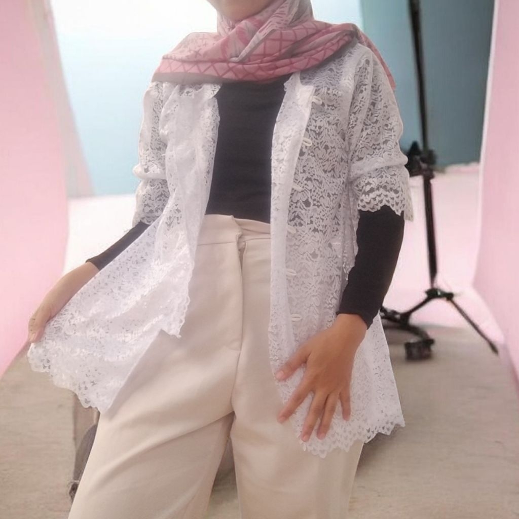 Outer Brukat Kancing Depan Outer Brukat Modern Kekinian