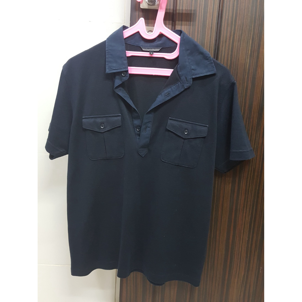 UNIQLO NAVY PLAIN COLLARED POLO TSHIRT SHORT SLEEVES (MEN'S) ORI SIZE M BAJU KAOS BERKERAH ATASAN PR