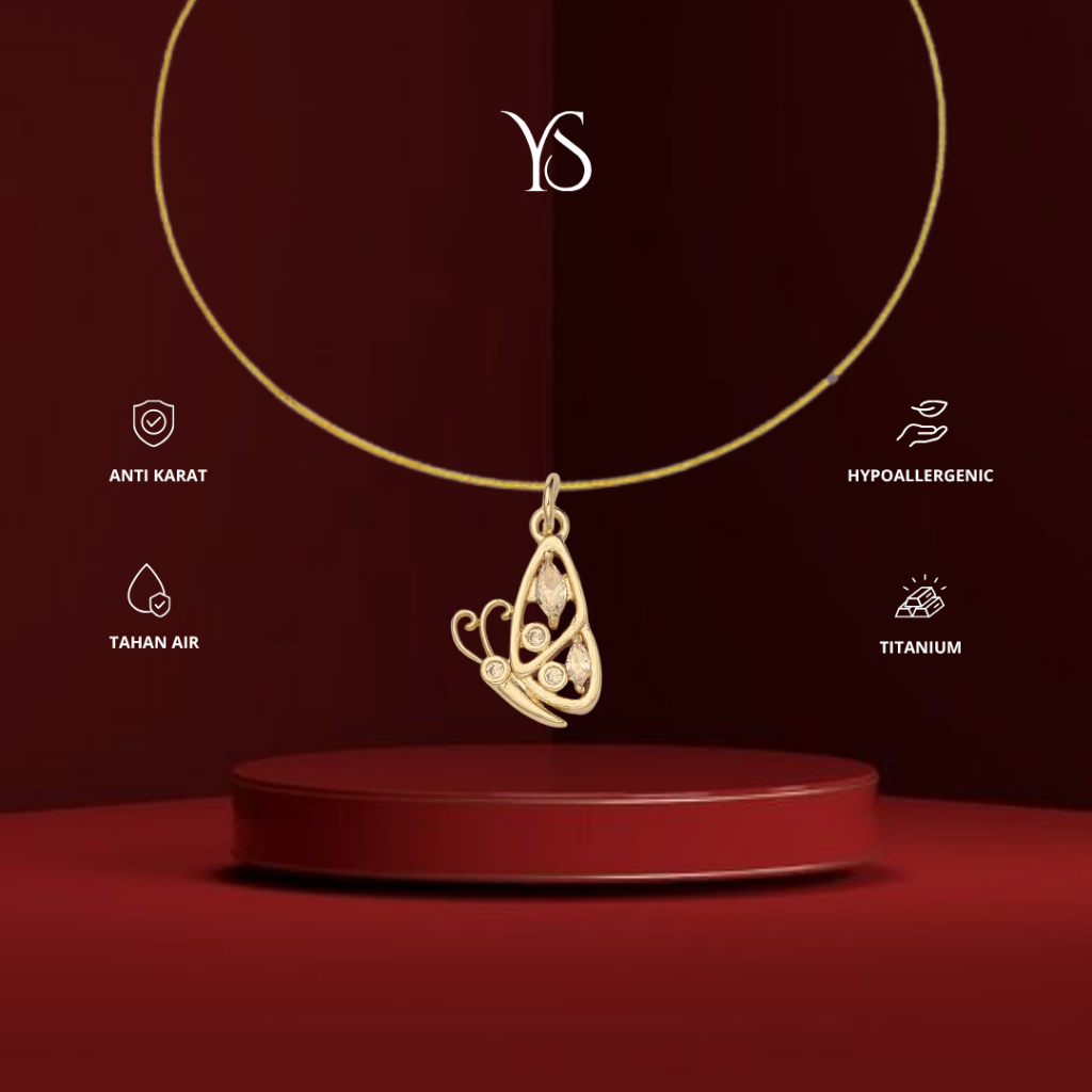 YS - Butterfly Semicolon Bracelet GELANG Anti Karat