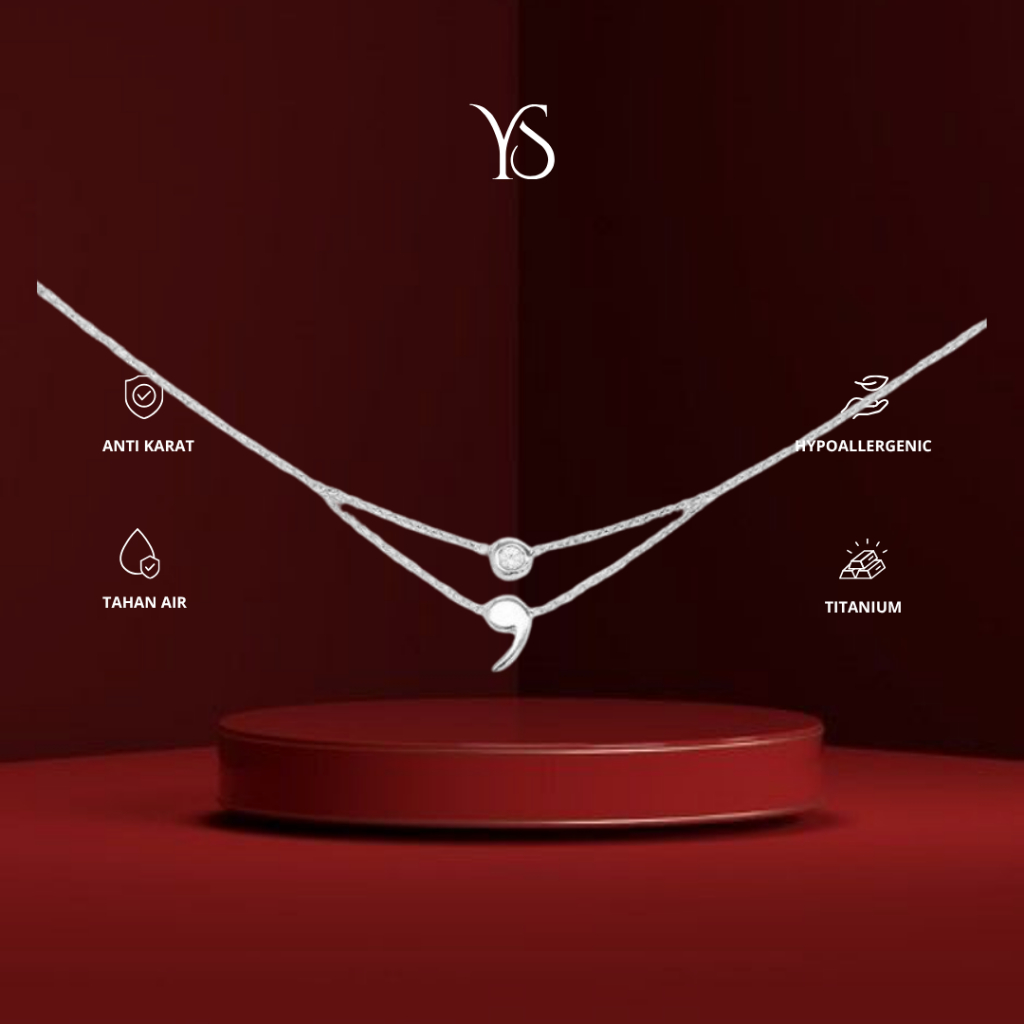 YS - Semicolon Necklace (Double Layer) KALUNG Titanium Anti Karat