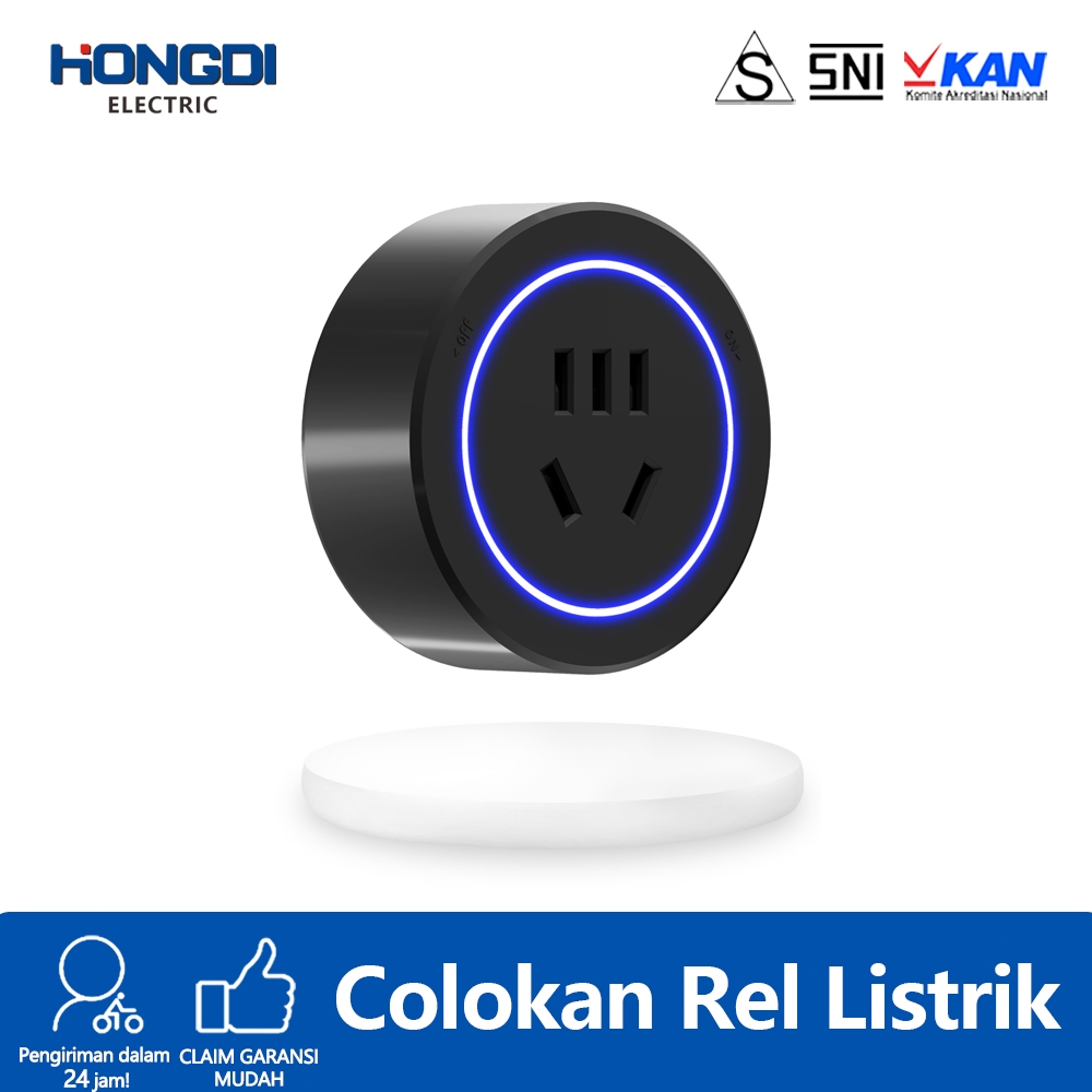 HONGDI Standard flat five-hole socket Hitam