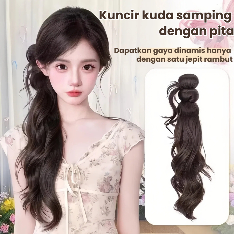 wig rambut palsu jepit rambut besar kunciran modern untuk sanggul ponytail daily