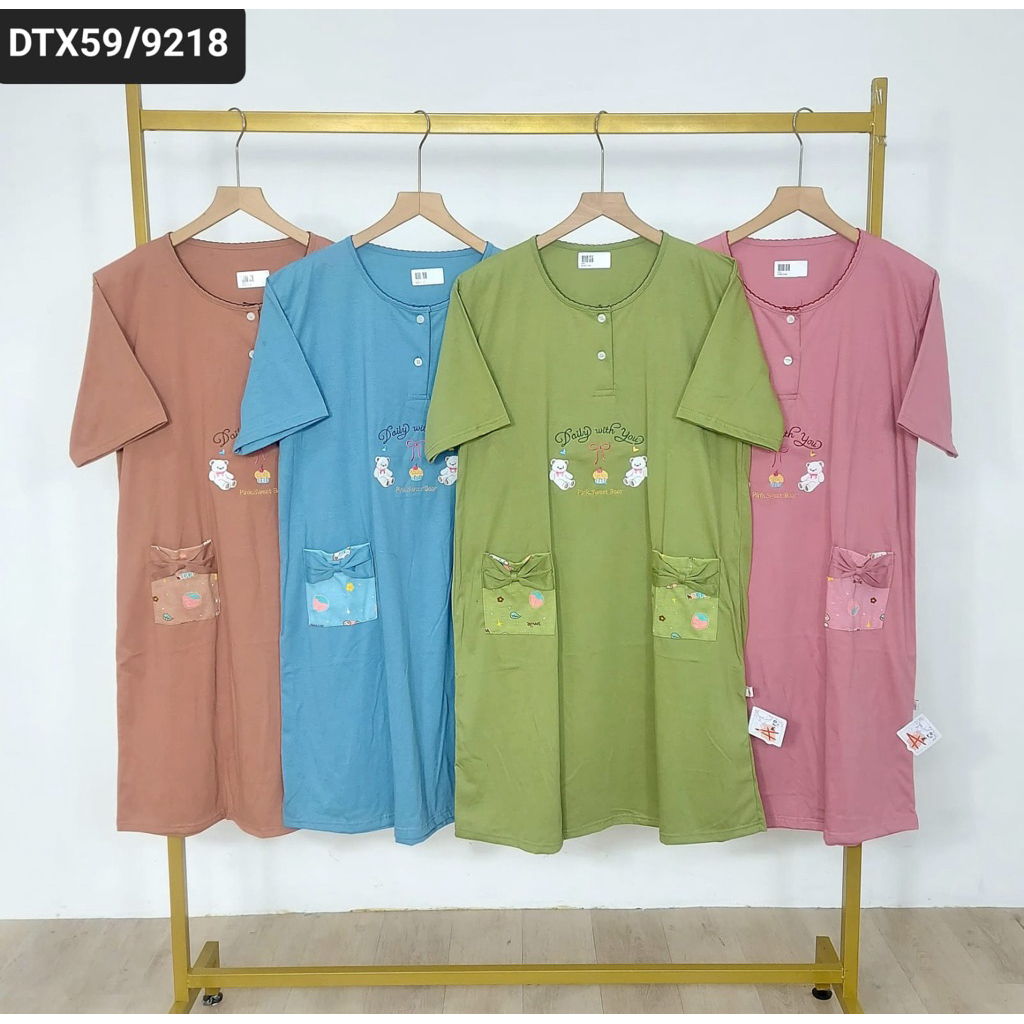 Daster jumbo kaos Amro label Putih