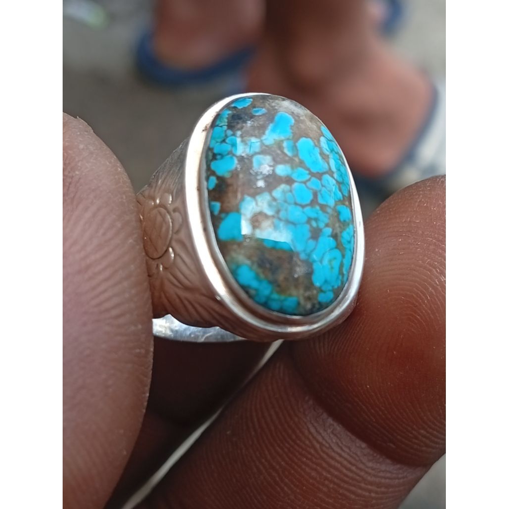 batu pirus persia lawas ring perak