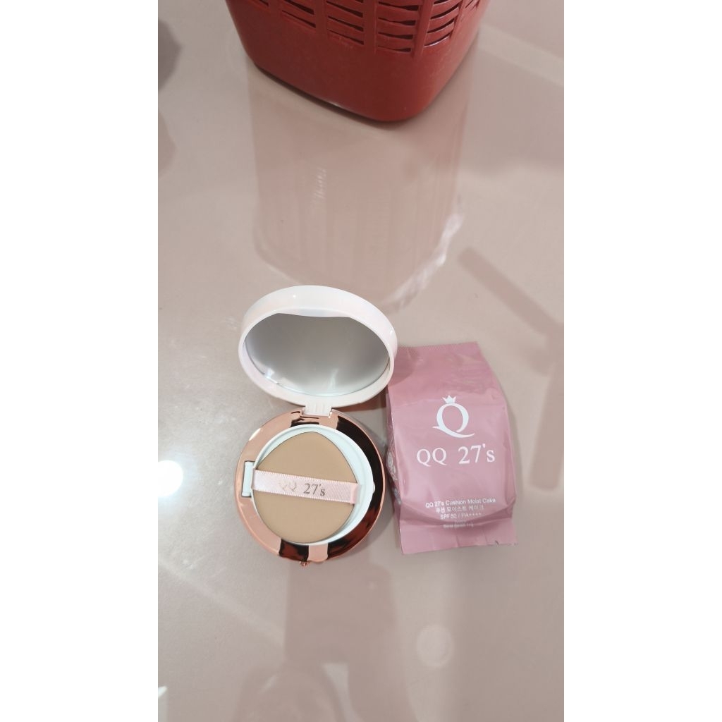Qq27's Chusion 17g/QQ27's MOIST CAKE Signature essence cover pact SPF 50 PA ++++ beli 1 gratis 1