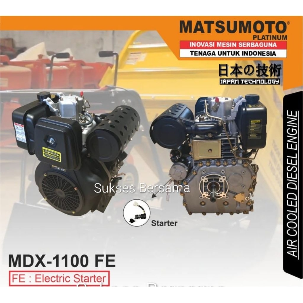 Engine / Mesin Penggerak Solar Matsumoto MDX-1100FE (18pk) Elektrik Starter