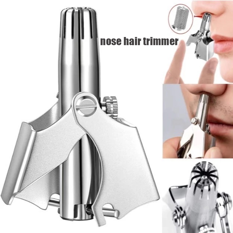 Alat Cukur Bulu Hidung Manual Stainless Steel - Pencukur Bulu Hidung Putar Mekanik, Aman & Higienis 