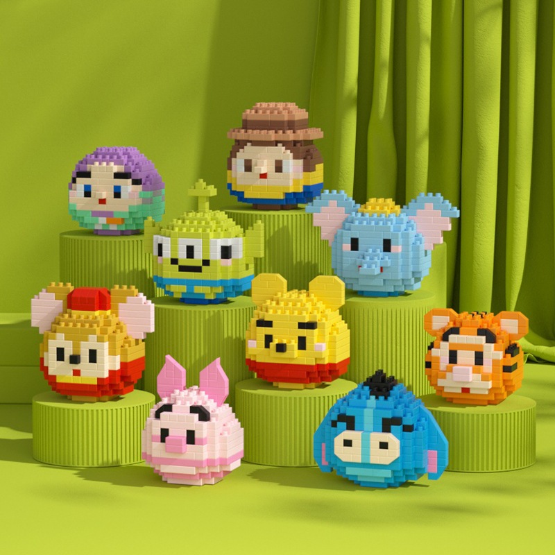 Nano Block Damo Egg Karakter Kartun Disney Winnie The Pooh Mickey Minnie Mainan Balok Edukasi Anak D